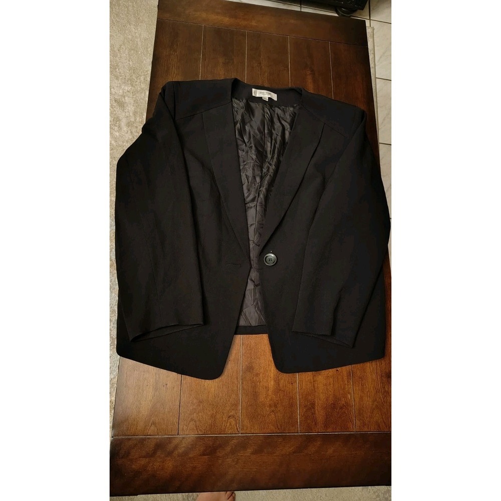 Jones Studio Women's Black 100% Polyester Blazer Jacket Size 20W EUC! $148